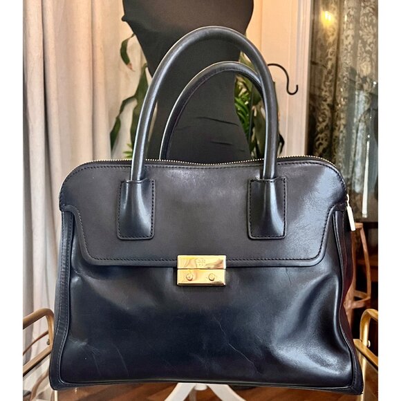 RARE!! Authentic Black Leather Tory Burch Pricella Shoulder Bag / Tote with Deta - Picture 3 of 15